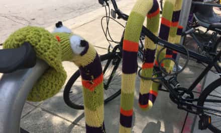 Guerrilla knitters create yarn graffiti for Alzheimer’s awareness