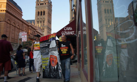 Photo Essay: Protestors greet Trump at Milwaukee town hall