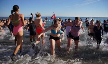 Balmy New Year’s Day attracts massive 2017 Polar Bear Plunge