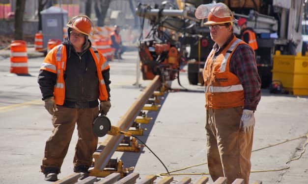 Photo Essay: Streetcar leaves footprint as rail welding begins