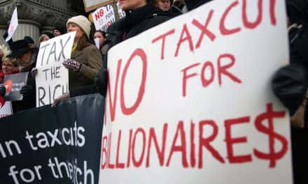 Citizens pressure Senator Ron Johnson to stop tax breaks for Billionaires