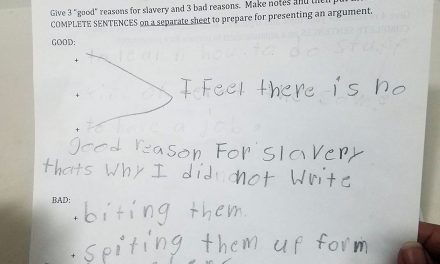 Wauwatosa 4th graders asked to give three good reasons for slavery