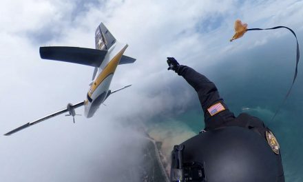 Exclusive: 360° view of skydive at 2,000 feet over Milwaukee with precision landing