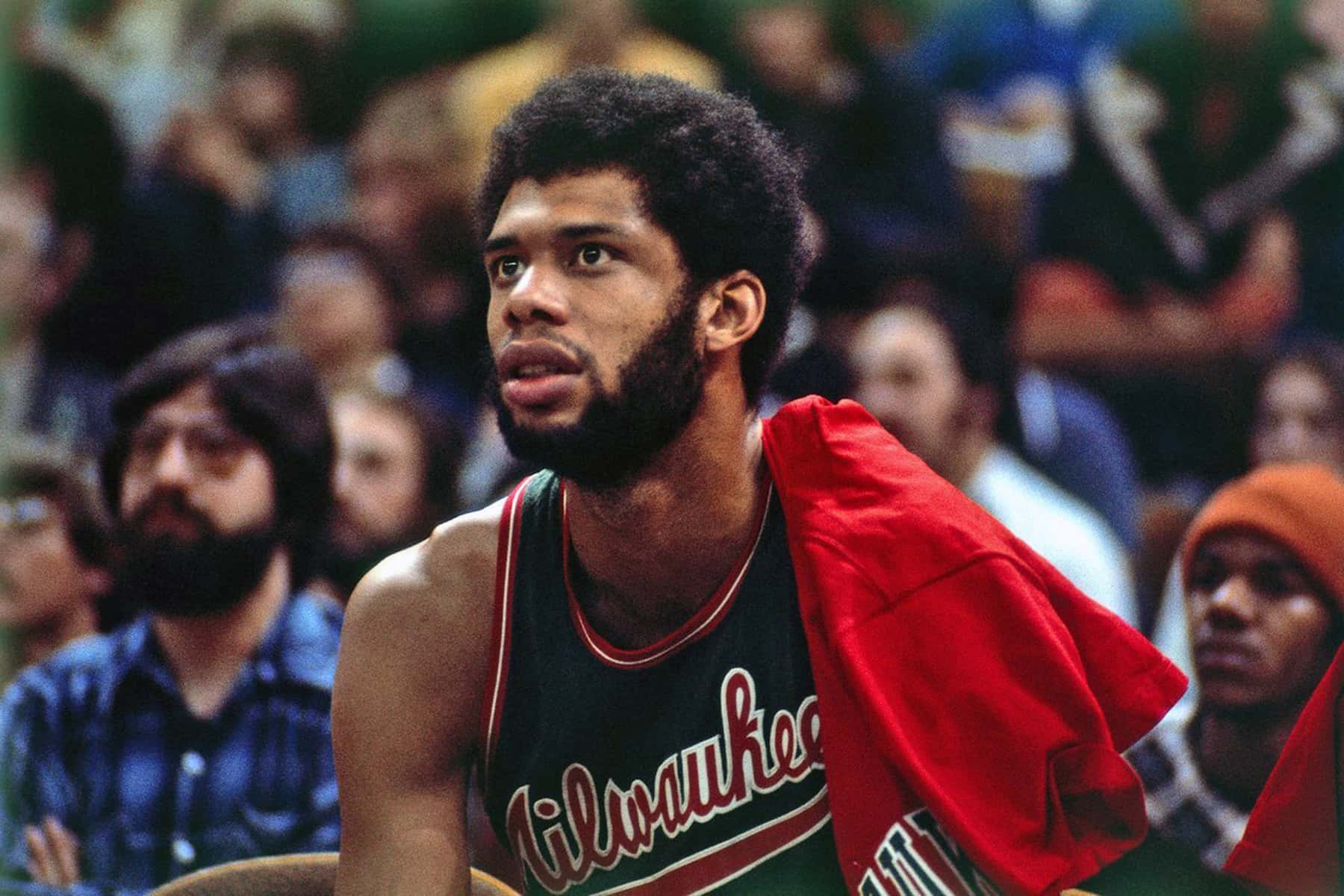 Kareem Abdul-Jabbar playing with the Milwaukee Bucks. The Bucks