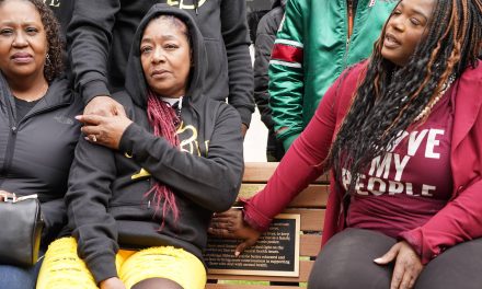 Memorial bench unveiled at Red Arrow Park to honor Dontre Hamilton and support care for mental health