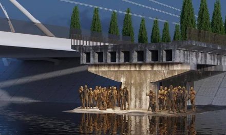 Ukrainian designer proposes refugee memorial at site of iconic Irpin bridge destroyed to stop Russian attack