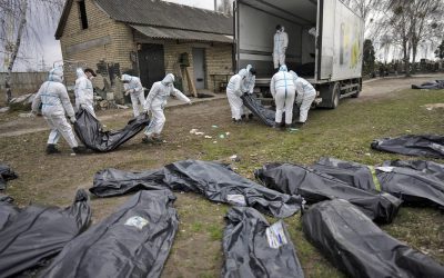 Desperate Ukrainian families search for missing relatives among mass of unidentified bodies in Bucha