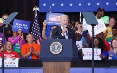 President Joe Biden celebrates labor victories in Milwaukee and rebukes violent MAGA Republicans