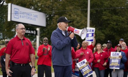 Biden’s decision to stand in UAW picket line makes him first sitting president to join an ongoing strike