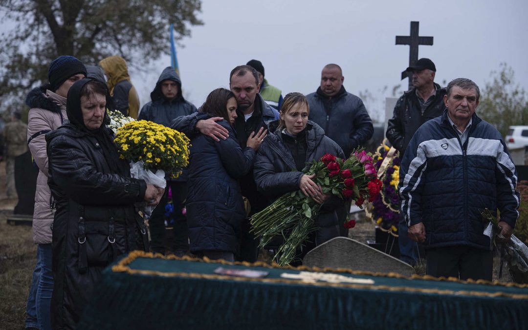 Survivors share grief days after Russia wiped out residents of village with missile strike during funeral