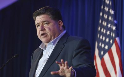 Cowardice can be contagious: Governor J.B. Pritzker gives barn-burning speech to energize Democrats