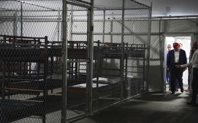 Trump celebrates gulag-like conditions for immigrant detainees during visit to “Alligator Alcatraz”