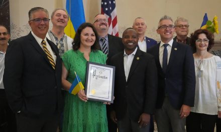 Ukrainian flag raised in City Hall to show Milwaukee’s solidarity with sister city Irpin and Ukraine