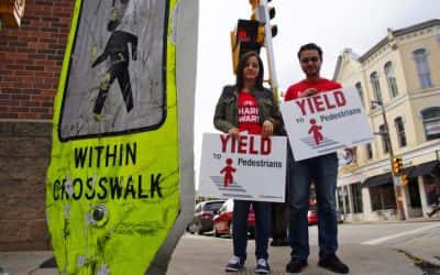 Memorials with ghost shoes highlight escalating pedestrian fatalities during Walktober