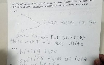 Wauwatosa 4th graders asked to give three good reasons for slavery