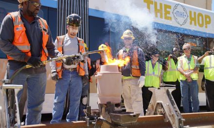 The Hop marks major milestone for end of Streetcar construction with ceremonial last weld