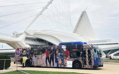 Students in Teen ArtXpress program design Anti-ICE mural for MCTS Bus advertisement