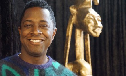 “Seated Warrior” sculpture by artist Sanford Biggers makes new home at America’s Black Holocaust Museum