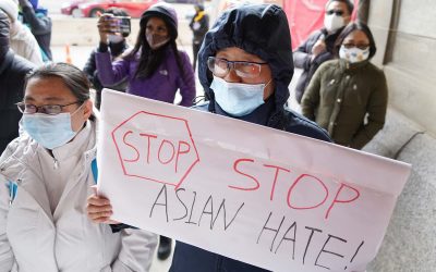 Milwaukee residents hold vigil by City Hall to demand an end of the violence targeting Asian Americans