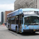 Striping of a new dedicated bus lane for Milwaukee County’s BRT begins installation across downtown