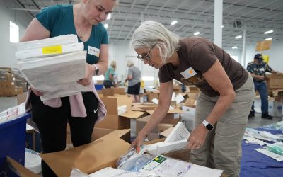 Wisconsin volunteers sort and pack donated medical supplies for use in Ukraine’s hospitals
