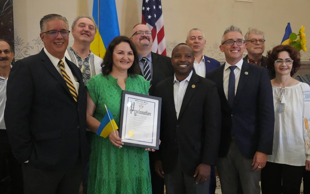 Ukrainian flag raised in City Hall to show Milwaukee’s solidarity with sister city Irpin and Ukraine