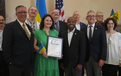 Ukrainian flag raised in City Hall to show Milwaukee’s solidarity with sister city Irpin and Ukraine